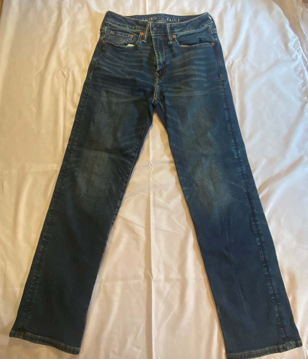 American Eagle Airflex+ Relaxed Straight Jeans Dark Wash